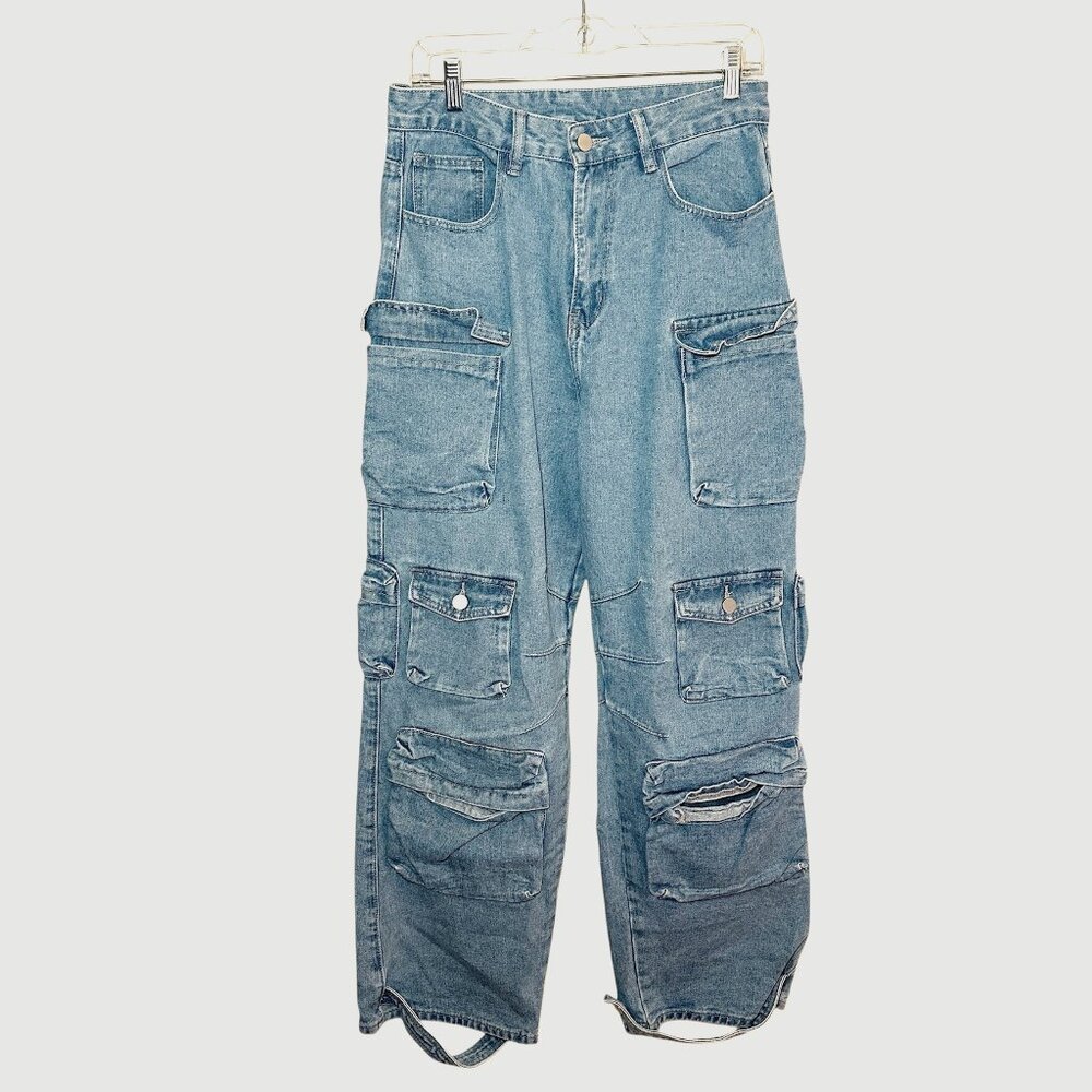 utility flare oversized jeans